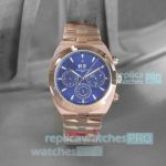 Copy Rose Gold Vacheron Constantin Overseas Blue Chronograph Calendar Dial  Watch